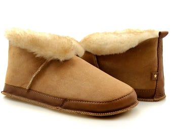 Sheepskin Slippers - Leather Slippers - Warm Slippers - Soft Slippers - House Slippers - Unisex Slipper - Adult Softstar "Fireside" Style