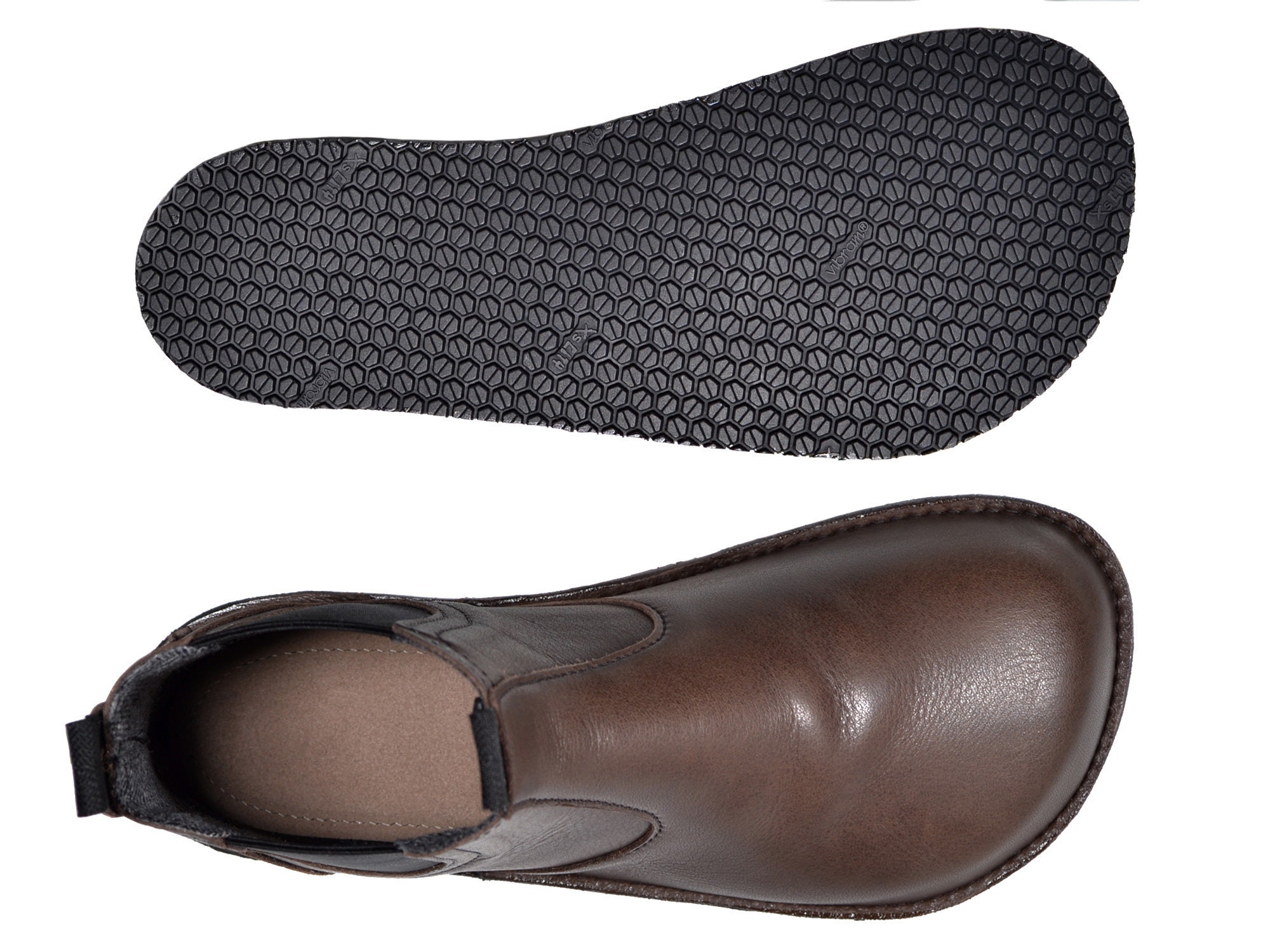 SOFTSTAR Adult PRIMAL Chelsea Boot Unisex Brown Leather Barefoot Minimalist Vibr Barefoot Chelsea Boot - Brown Leather Chelsea Boot  main image 3