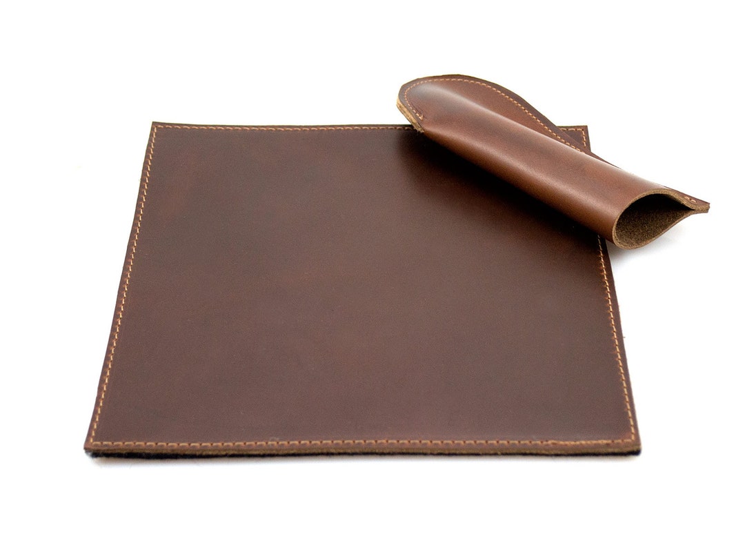 Cast Iron Pan Accessories Set Leather and Wool Trivet Pan Handle Cover Handcrafted Leather Goods