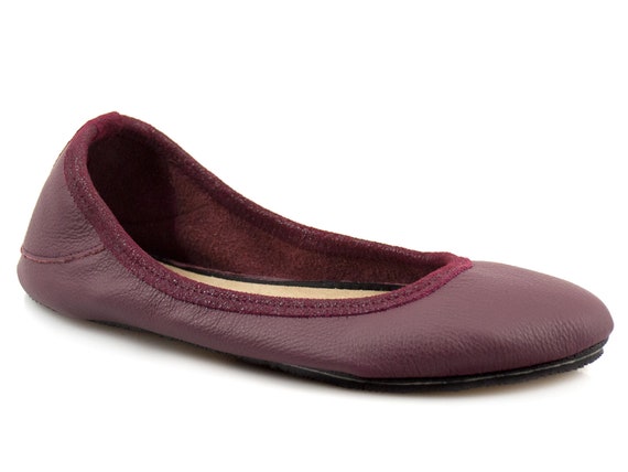 Oxblood Ballet Flats Red Leather Flats 