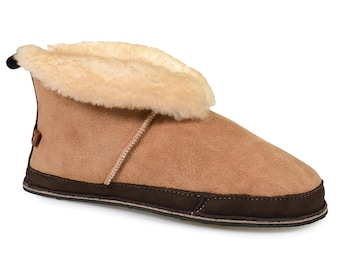 Pantuflas de piel de oveja con suela - Pantuflas cómodas hechas a mano - Estilo "S'more" para adultos de Softstar