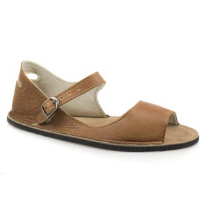 Brown Leather Sandals - Minimalist Sandals - Zero Drop Sandals Made in USA - Minimal Sandals - Adult Softstar "Solstice" Style