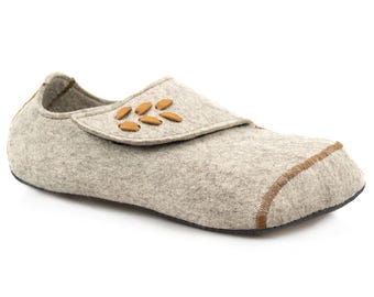 Mocasines de lana merino en color chai - Pantuflas tipo mocasín Zen de color marrón claro - Pantuflas minimalistas - Estilo "Zen Moccasin" de Softstar para adultos