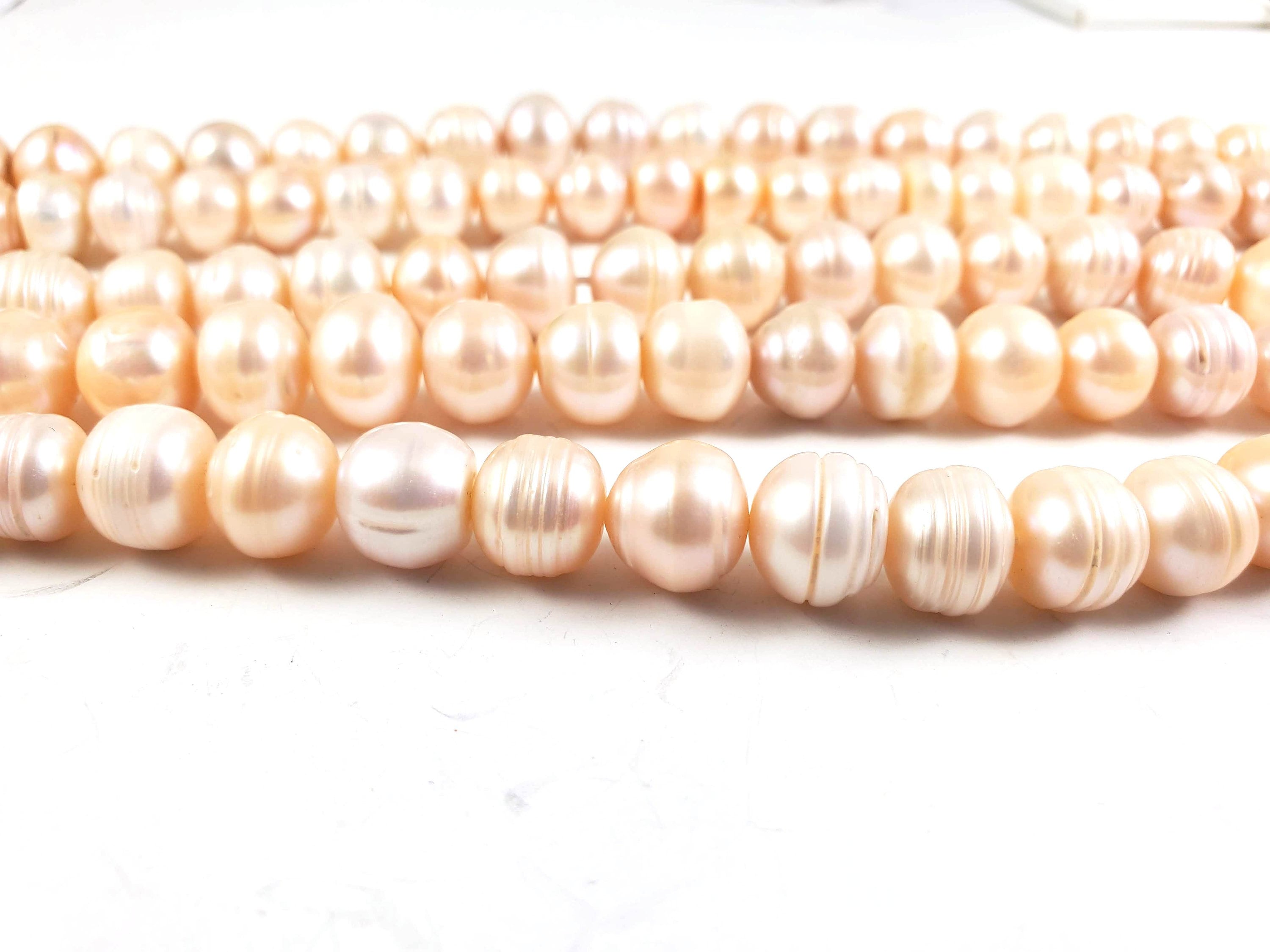 PEARL 025 Natural Ringed Freshwater Pearls, Cultured Pearls, Light