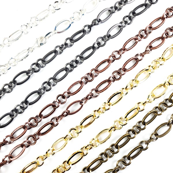 CHAIN 68:  Jewelry Chain, 36 inches Long, Strong Links with easily adjustable length, Use as is or for Making Jewelry, 8 Colors