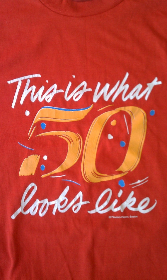 Items similar to Happy 50th Birthday Vintage Red T Shirt ...