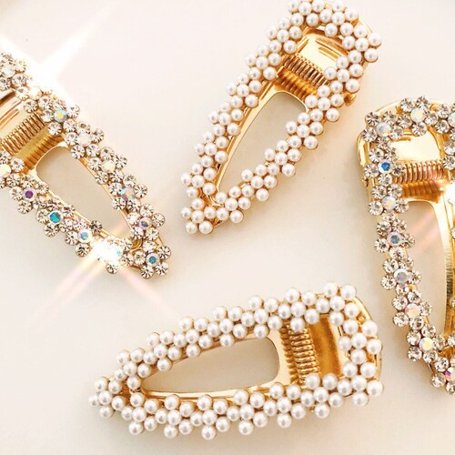 Gold Pearl or Diamond Hair Clips for Adults Women Hair Etsy