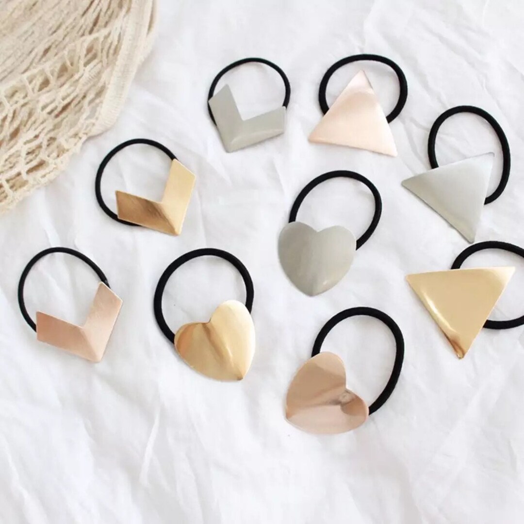 Brushed Metal Hair Tie Elastics, Adult Hair Accessories, Metal Hair