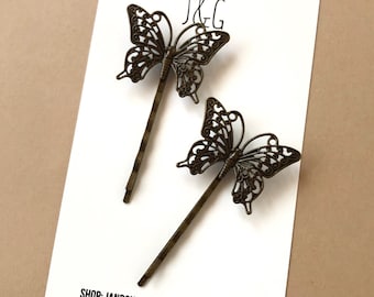 Antique-Style Butterfly Barrette/Bobby Pin Set for Adults, Women Hair Accessories, Antique-Style Bobby Pins for Ladies, Hair Pins, Gifts