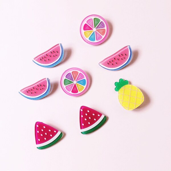 Summer Fruit Hair Clips, Hair Accessories for Kids, Little Girl Fruit Hair Clips, Child Gifts, Watermelon Pineapple Strawberry Hair Clips