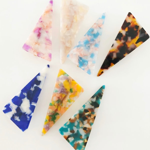 Marbled Triangle Barrette Clips, Hair Accessories for Women, Modern Adult Hair Clips, Unique Clips, Acrylic Clip Hair Pins, Girlfriend Gifts