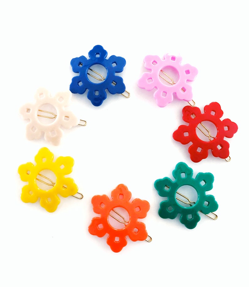 Flower Barrettes for Girls Child Plastic Barrette Clips Hair Etsy