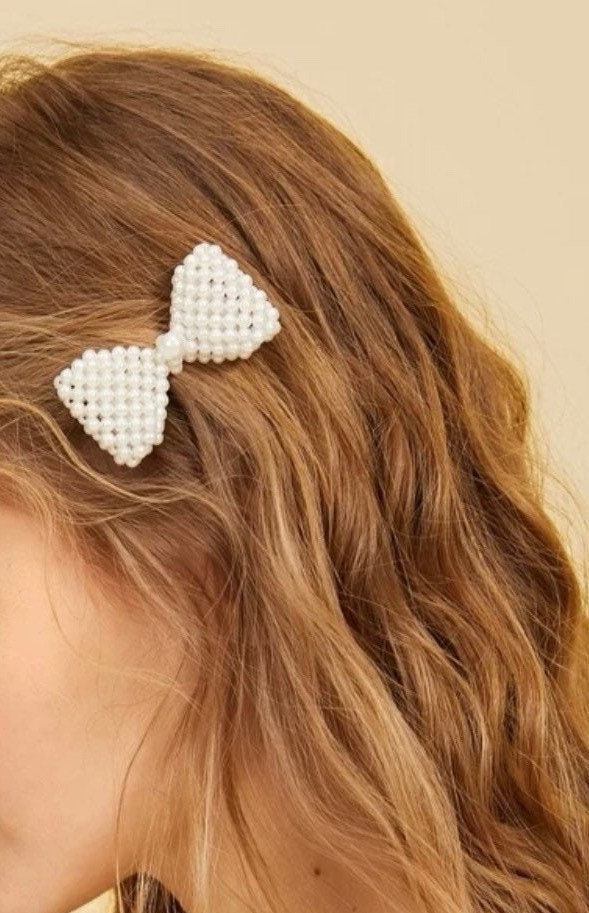 10 PACK Pearl Bow Hair Clips Bow Pearls Hairpin Non-Slip Duckbill Clip Hair  Barrettes Accessories Girls and Women