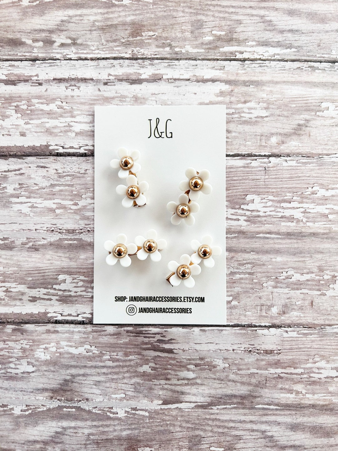 Small Daisy White Flower Hair Clip for Girls and Adults, Spring Summer