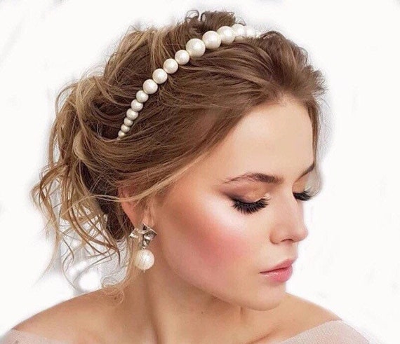 Pearl Headband for Women Dressy Headband Adult Large Pearl