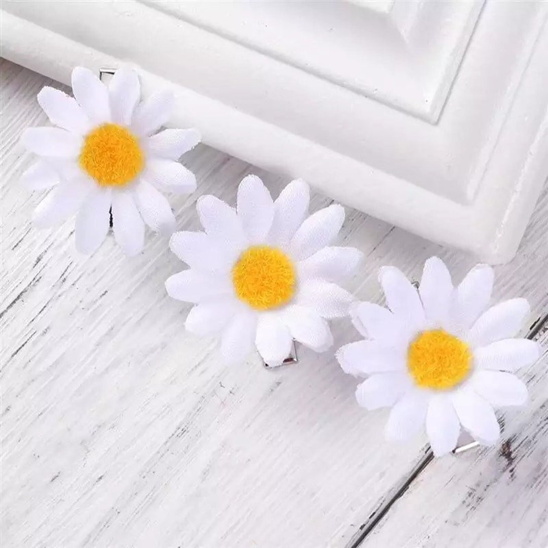 Small Daisy Flower Hair Clips for Girls and Adults Spring Etsy