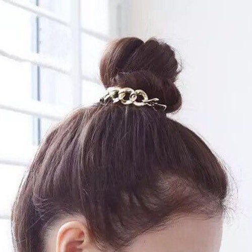 Chain Link Ponytail Holder Elastic Adult Hair Accessories - Etsy Chain Link Ponytail Holder Elastic Adult Hair Accessories - Etsy