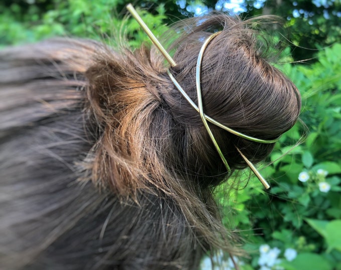 Bun or Ponytail Holder, Gold Hair Cuff, Adult Hair Accessories, Hair