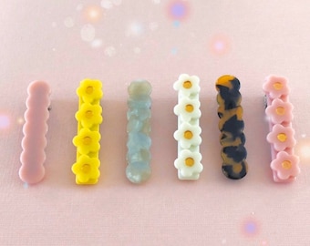 Acrylic Bar Barrette Clips, Hair Accessories for Kids, Little Girl Flower Hair Clips, Child Gifts, Acrylic Clip For Kids, Baby Clips