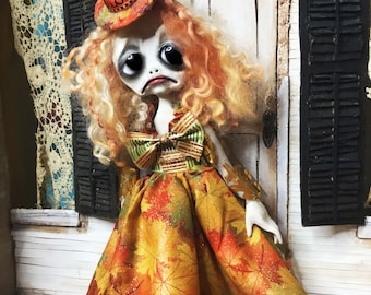 OOAK art dolls goth sculpted artists dolls,Halloween Witch, Creepy Cute, Artist Doll, Goth Art Doll, Halloween Decor