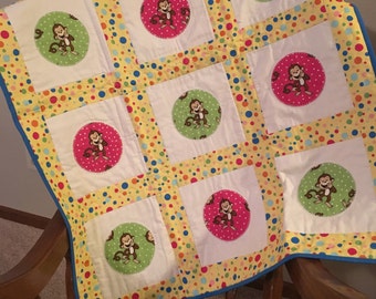 Applique Monkey Baby Quilt