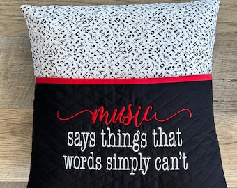 Reading Pillow/Embroidered Pocket Pillow/Travel Pillow/Storybook Pillow