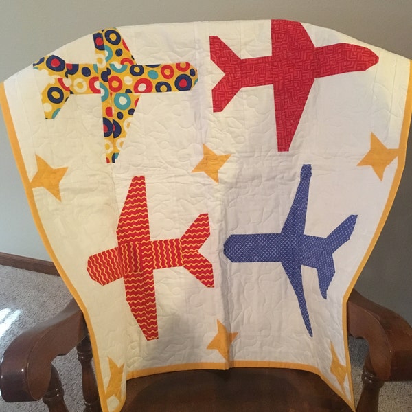 Airplane Quilt Etsy