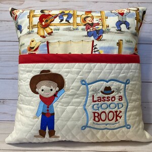 Reading Pillow/Embroidered Pocket Pillow