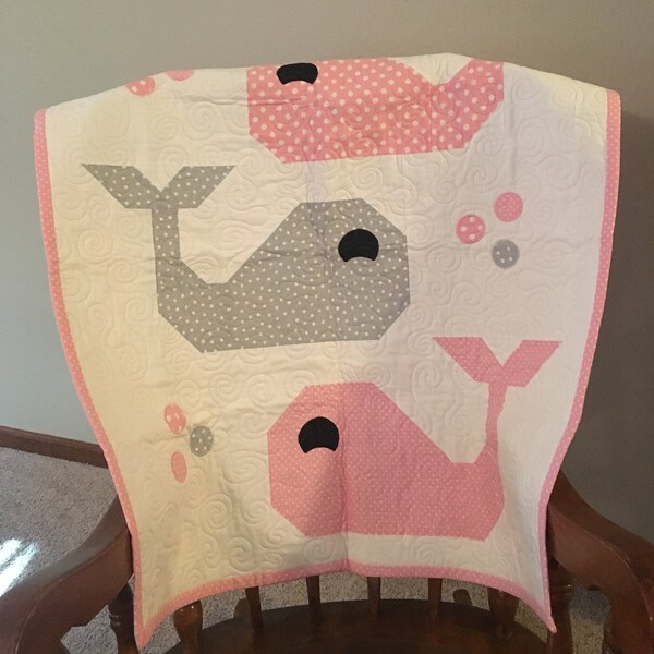 Whale Baby Quilt Etsy