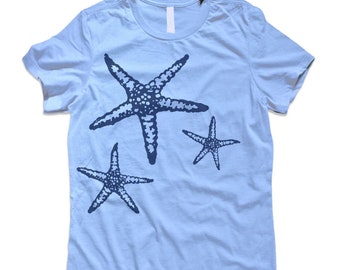 Starfish graphic, Women's T-shirt, Medium size (Fitted Fit) - CLEARANCE SALE - Free Shipping on purchases over 20 US Dollar.