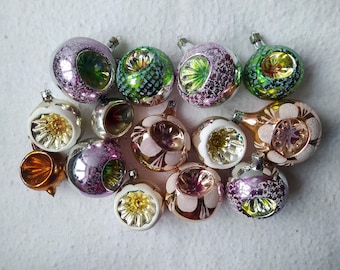 Vintage Soviet or Germany Christmas tree decoration, Silver Indent Glass Ornament, Christmas decor, Retro Tree decoration, Made in DDR,  #12