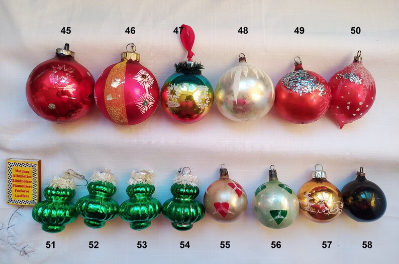 Christmas Silver Mercury Glass Ornaments, Germany Christmas tree decorations Made in DDR or USSR 1 image 4