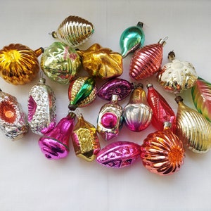 Vintage Christmas tree decorations, Christmas mercury Glass Ornaments - Made in USSR #3