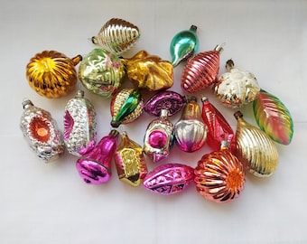 Vintage Christmas tree decorations, Christmas mercury Glass Ornaments - Made in USSR #3