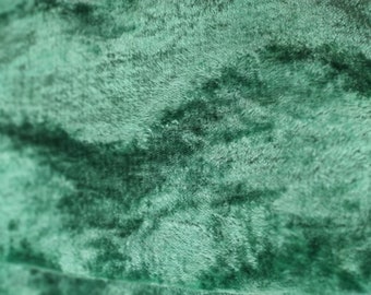 Vintage Plush Luxurious fabric (viscose on cotton base). Green color plush. 1980's