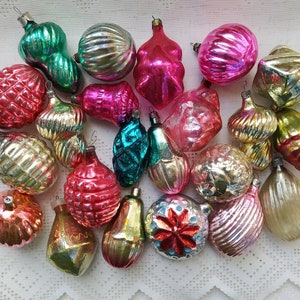 Vintage Christmas tree decorations, Christmas mercury Glass Ornaments - Made in USSR #13