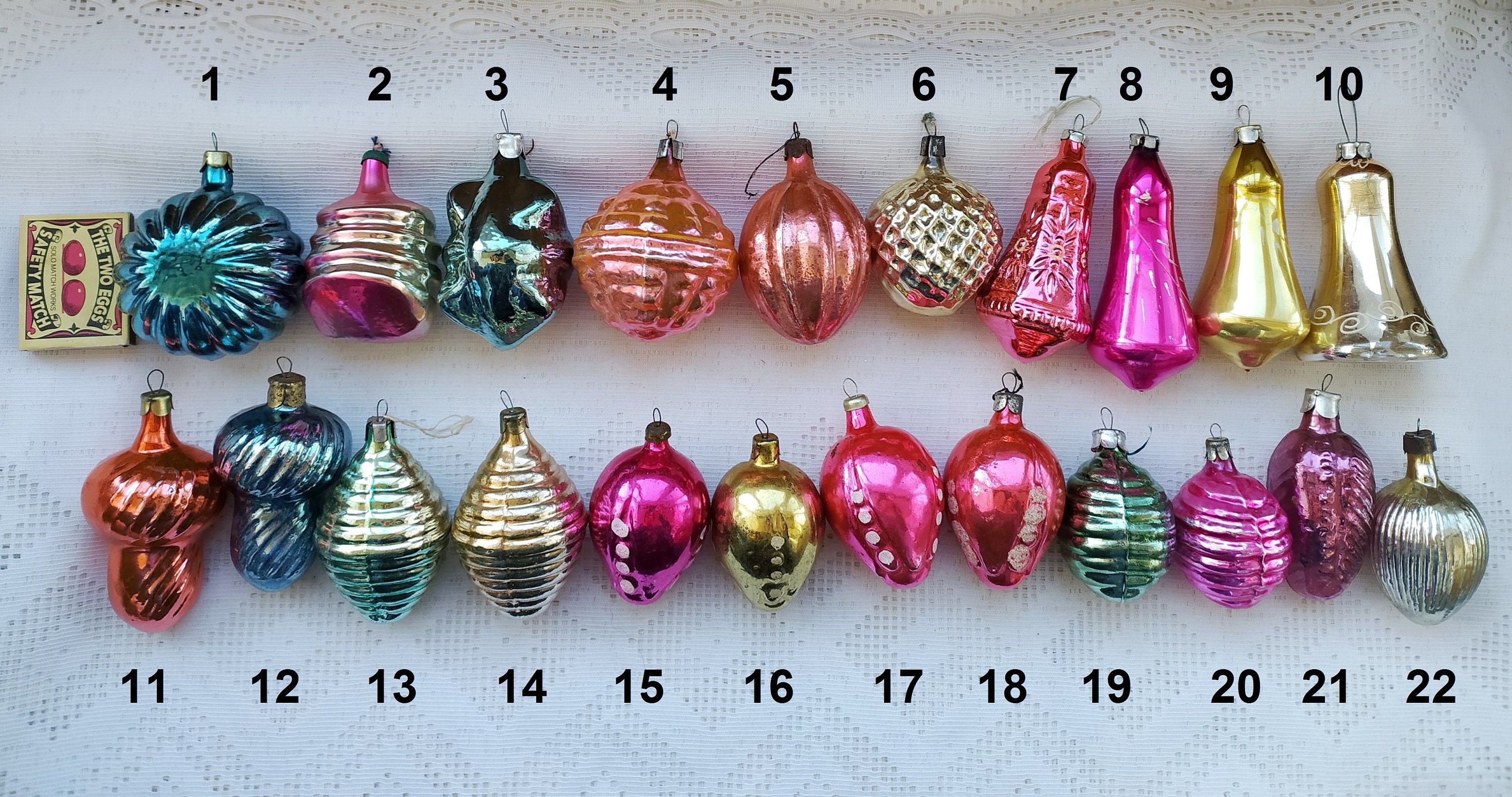 Vintage Christmas Tree Decorations, Christmas Mercury Glass