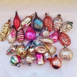 Vintage Christmas tree decorations, Christmas mercury Glass Ornaments - Made in USSR 19