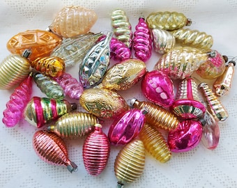Vintage Christmas tree decorations, Christmas mercury Glass Ornaments - Made in USSR #12