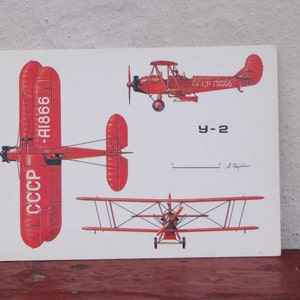 Set von 14 seltene Vintage sowjetische Karten drucken Flugzeug Flugzeug. Flugzeuggeschichte Modelle. Scrapbooking. Collage. Kunst. Geschenkanhänger. Hergestellt in der UdSSR