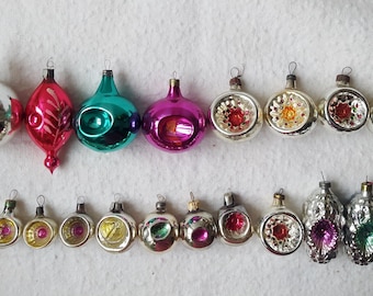 Vintage Soviet or Germany Christmas tree decoration, Silver Indent Glass Ornament, Christmas decor, Retro Tree decoration, Made in DDR,  #13