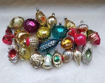 Vintage Christmas tree decorations, Christmas mercury Glass Ornaments - Made in USSR 28