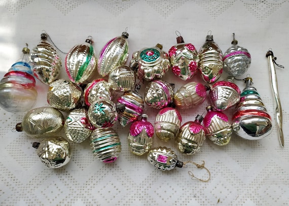 Soviet Christmas Tree Decoration, Silver Mercury Glass Christmas