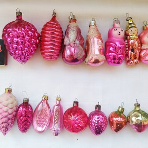 Vintage Christmas Pink Tree Decorations, Christmas Mercury Glass ...