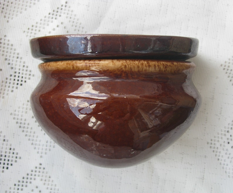 wall pocket USSR brown flower vase Vintage Ceramic Hanging Vase wall hanging planter home decor