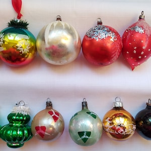 Christmas Silver Mercury Glass Ornaments, Germany Christmas tree decorations Made in DDR or USSR 1 image 10