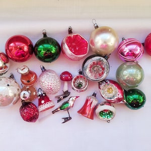 Christmas Silver Mercury Glass Ornaments, Germany Christmas tree decorations - Made in DDR or USSR 3