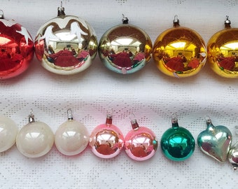 チェコスロバキアのアンティーク水銀ガラスのクリスマスツリーの飾り