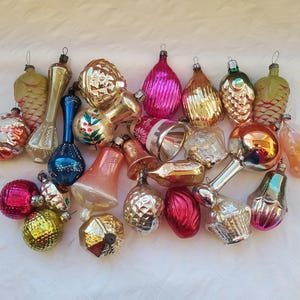 Vintage Christmas tree decorations, Christmas mercury Glass Ornaments - Made in USSR 17