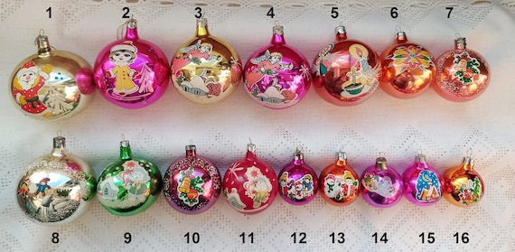 Soviet Christmas Tree Decorations Snowflake, Ball Bulb Christmas